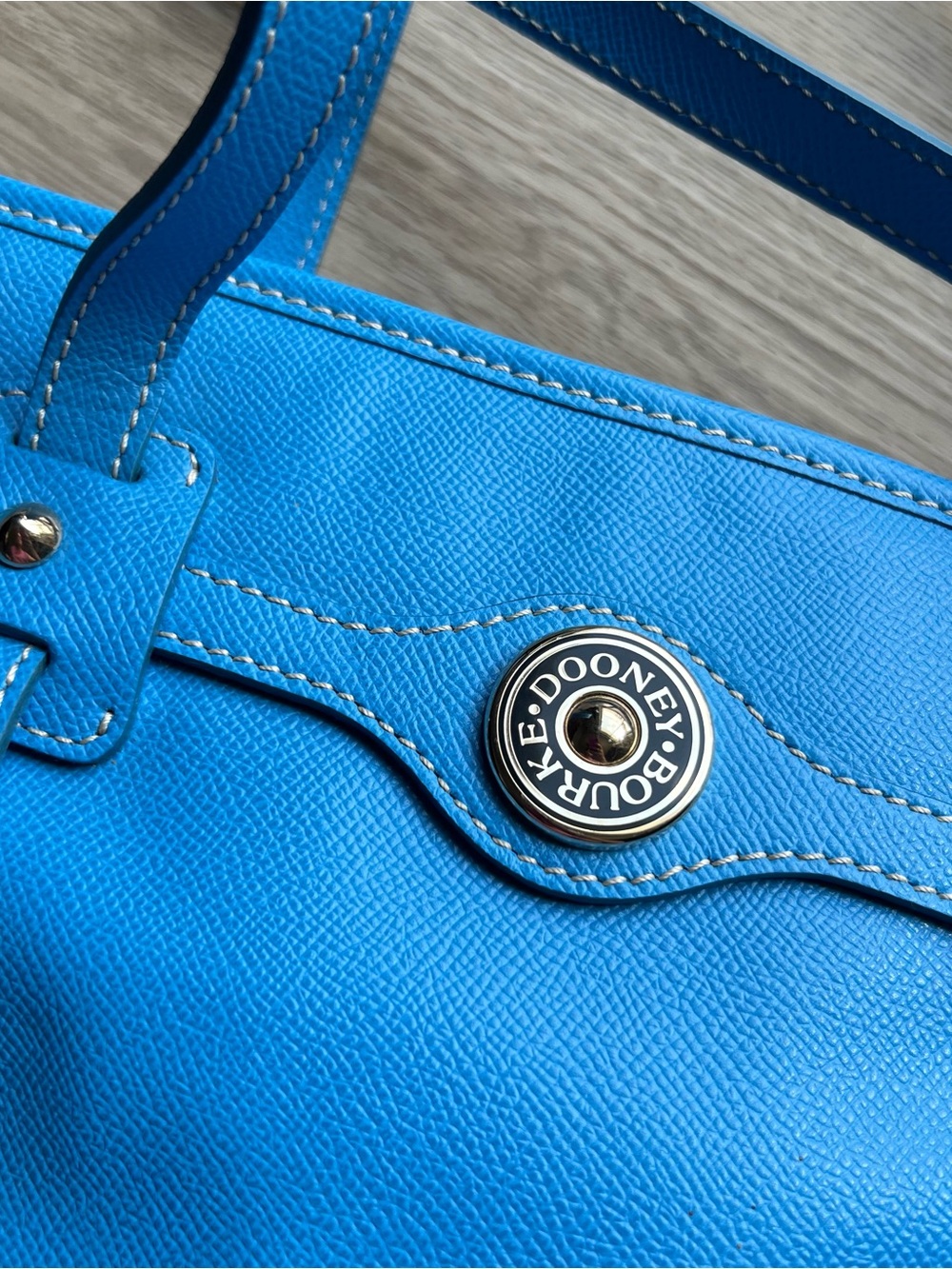 Dooney & Bourke Blue Leather Tote - Picture 3 of 11
